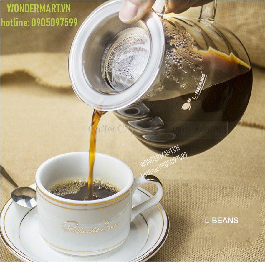 Bình Chứa Cà Phê V60 L-Beans Thủy Tinh 360ml-600ml