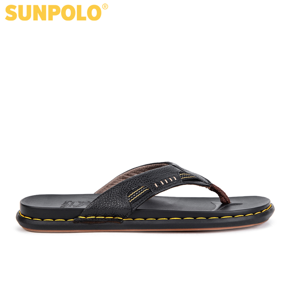 Dép kẹp nam da bò Dép xỏ ngón SUNPOLO KEP013