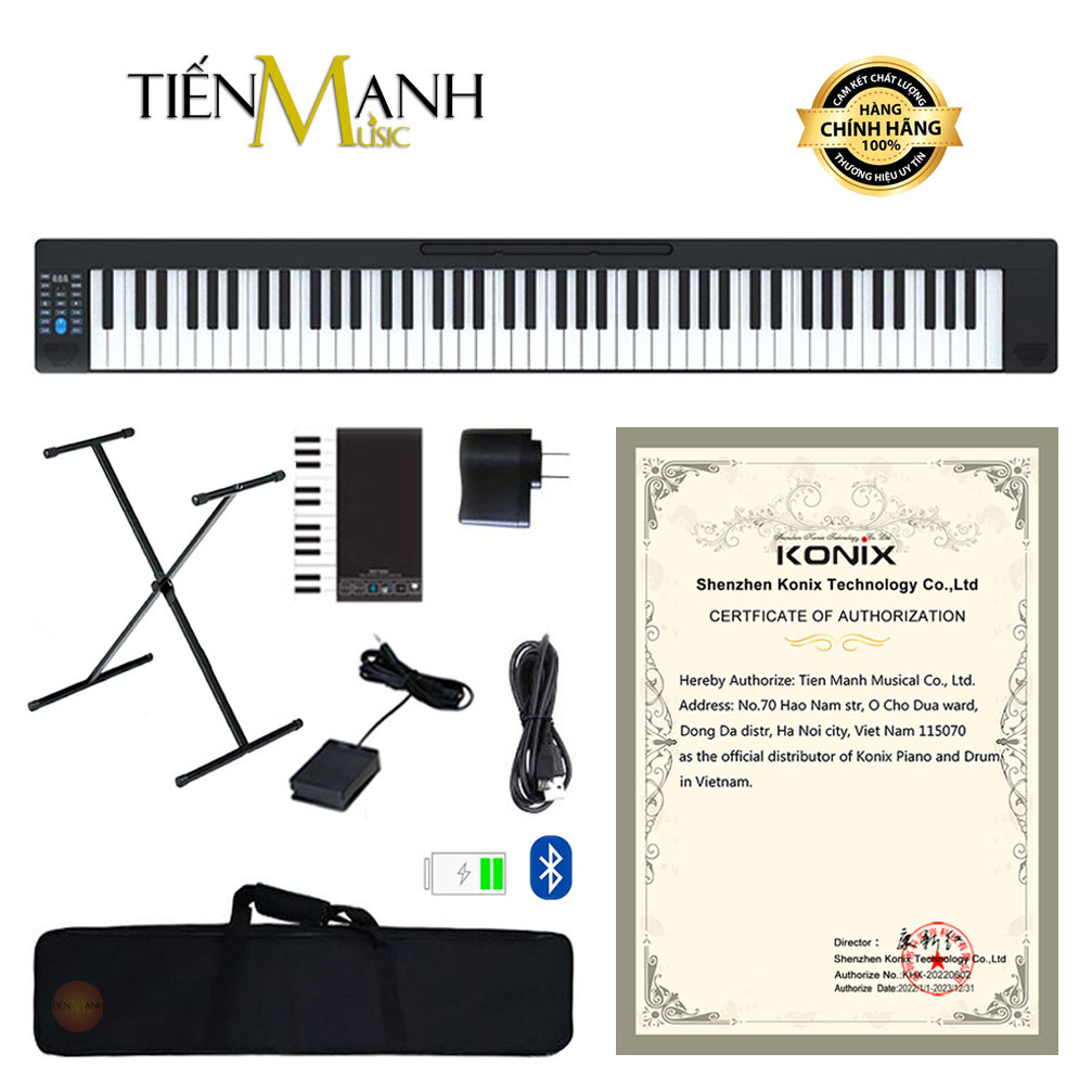 Đàn piano điện konix pj88z - đàn, chân, bao, nguồn - 88 phím cảm ứng lực midi keyboard controllers pj88 - chính hãng