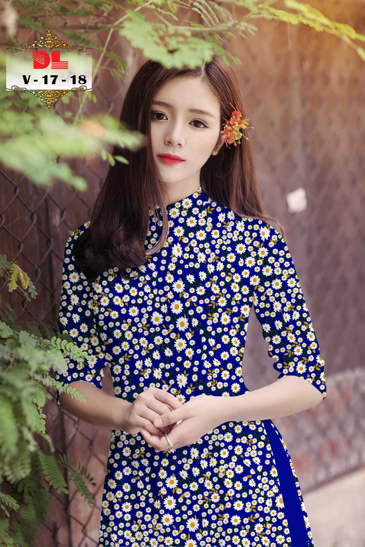[HCM]Vải áo dài hoa cúc