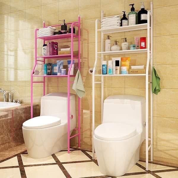 GOODMAKET-Kệ để đồ nhà tắm nhà vệ sinh sau Toilet thông minh 3 tầng có thể làm kệ để chậu hoa cây cảnh, kệ để đồ tiện lợi hơn giá để đồ nhà tắm, nhà bếp thông thường