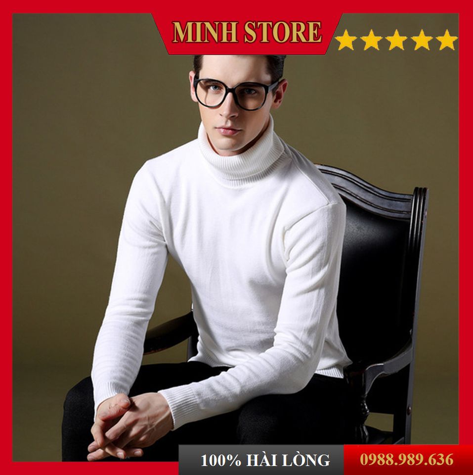 Áo Len Nam cổ lọ dài tay áo len nam form rộng Hàn Quốc đẹp thời trang nam cao cấp AL01 - Minhstore5