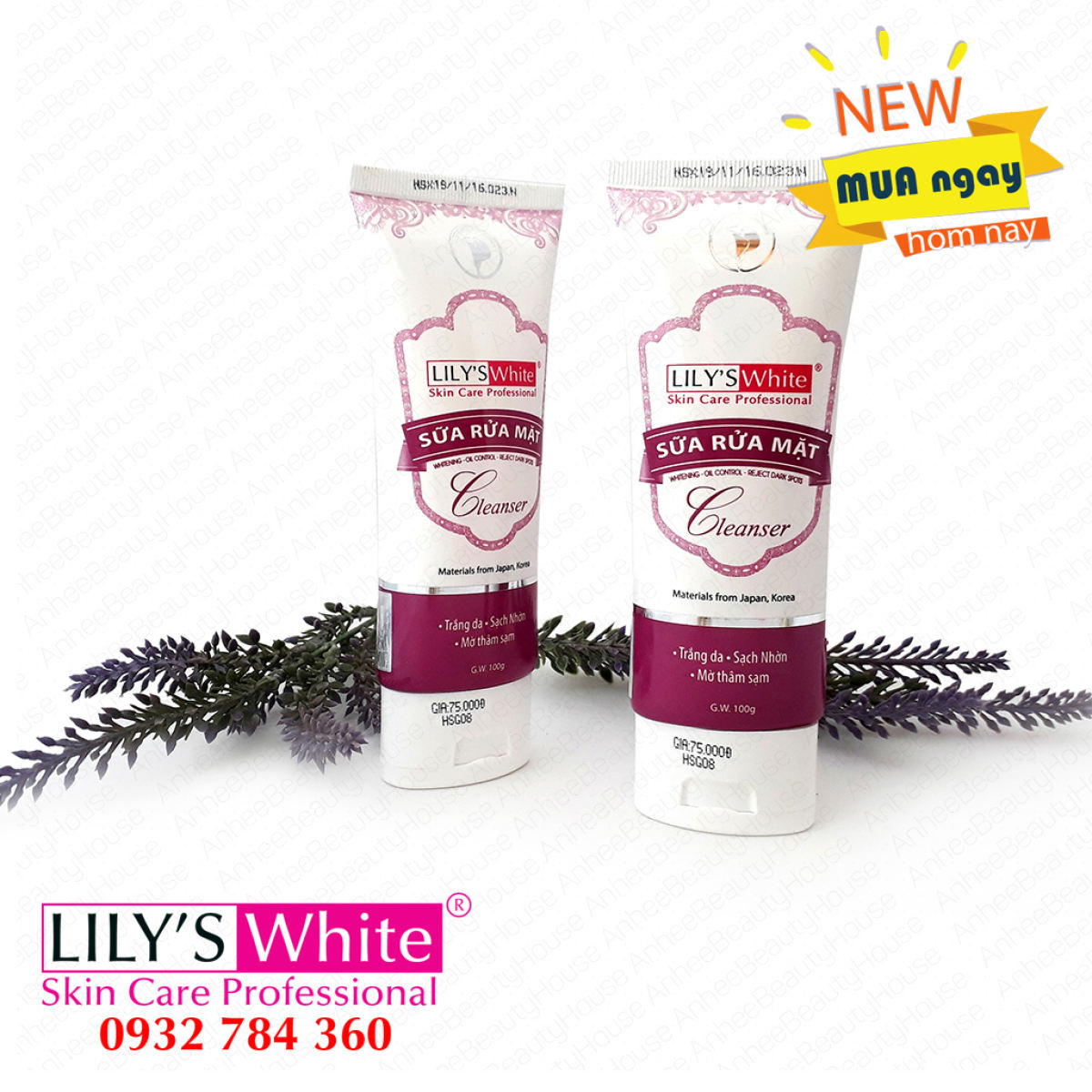 [HCM]Sữa rửa mặt Lily’s White cleanser trắng da sạch nhờn