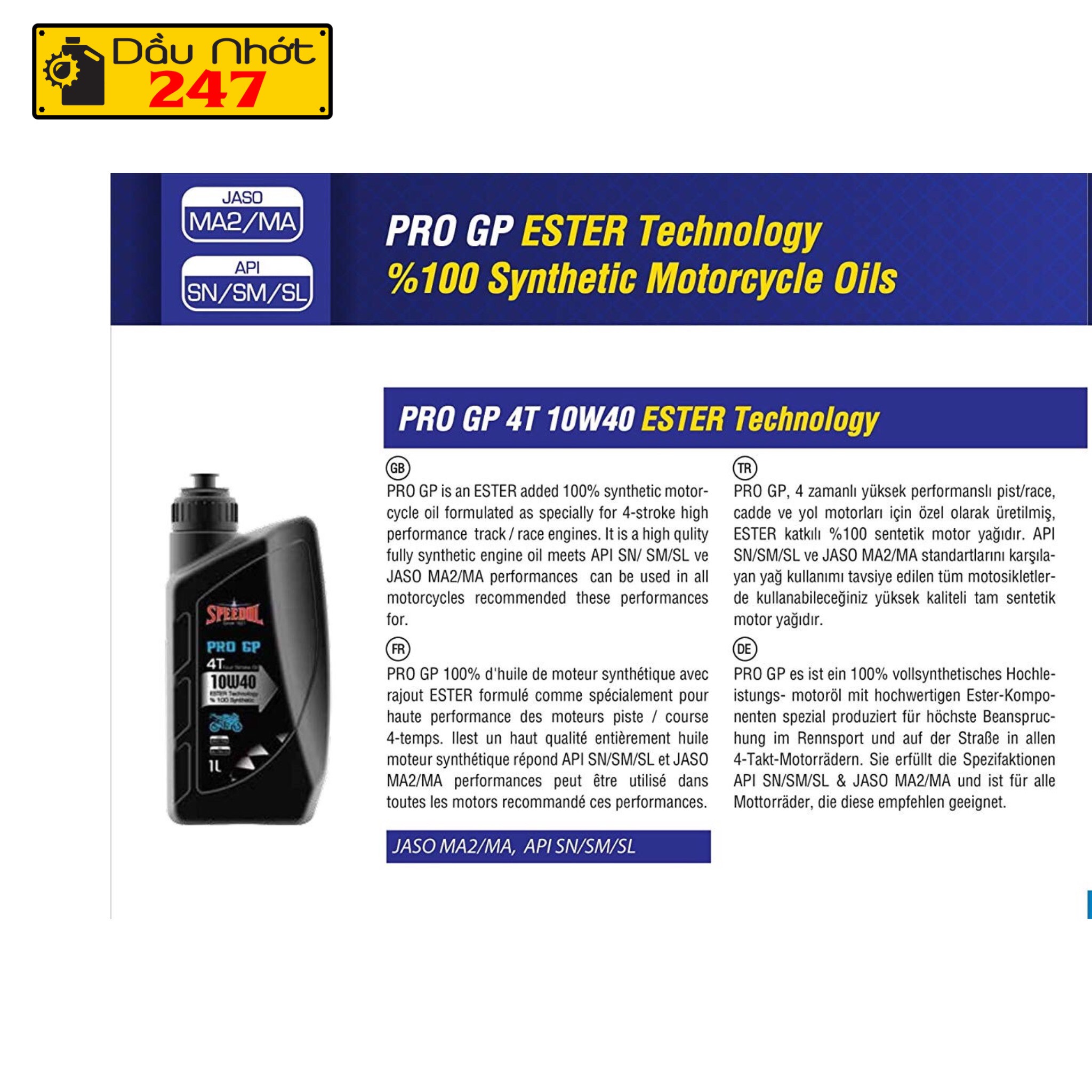 Combo 1L2 Speedol Pro GP 10w40 1L