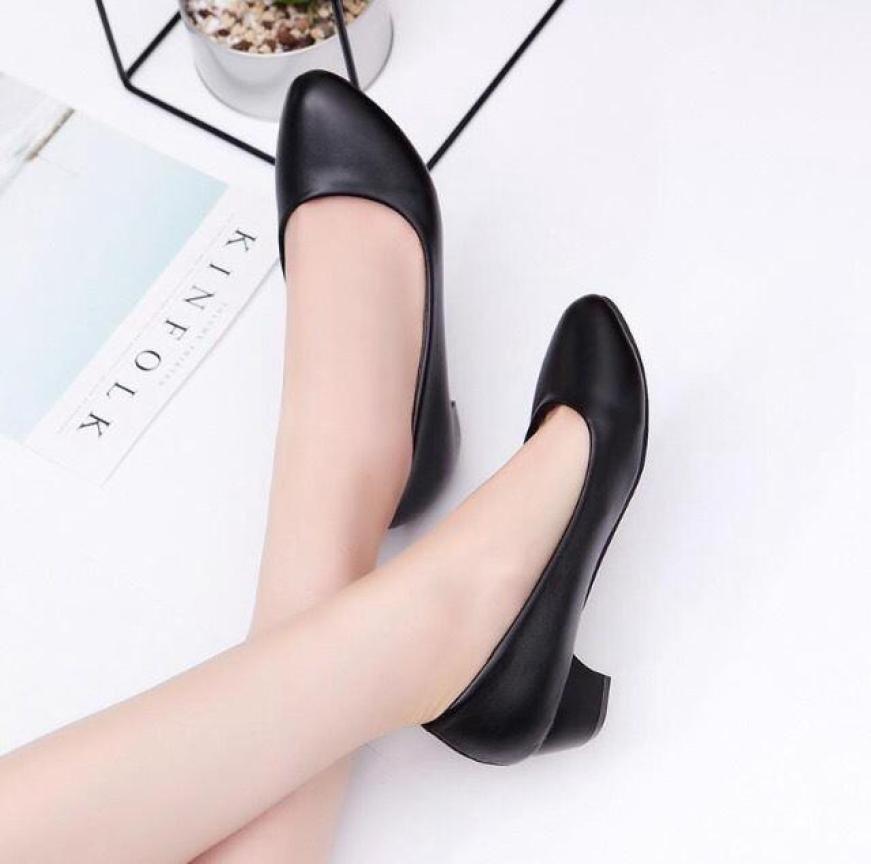 {Hình thật} Giày da lì cao cấp hàng VNXK siêu bền - Gót 4cm giá rẻ
