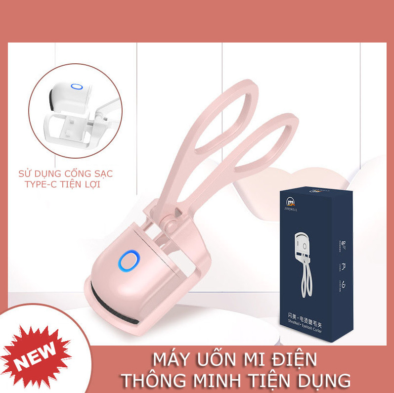 Dụng cụ uốn mi bằng điện kẹp bấm mi điện làm nóng uốn cong lông mi dụng cụ trang điểm uốn mi kiểm soát nhiệt độ có thể sạc