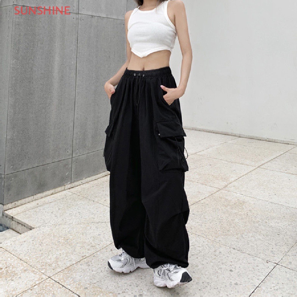 [MỚI] Quần ống rộng phong cách Hàn Quốc thời trang cho Nữ Túi Hộp Chất Đẹp Không Nhăn Xù Phối Hợp Dây Rút - Đỗ Thiện Unisex