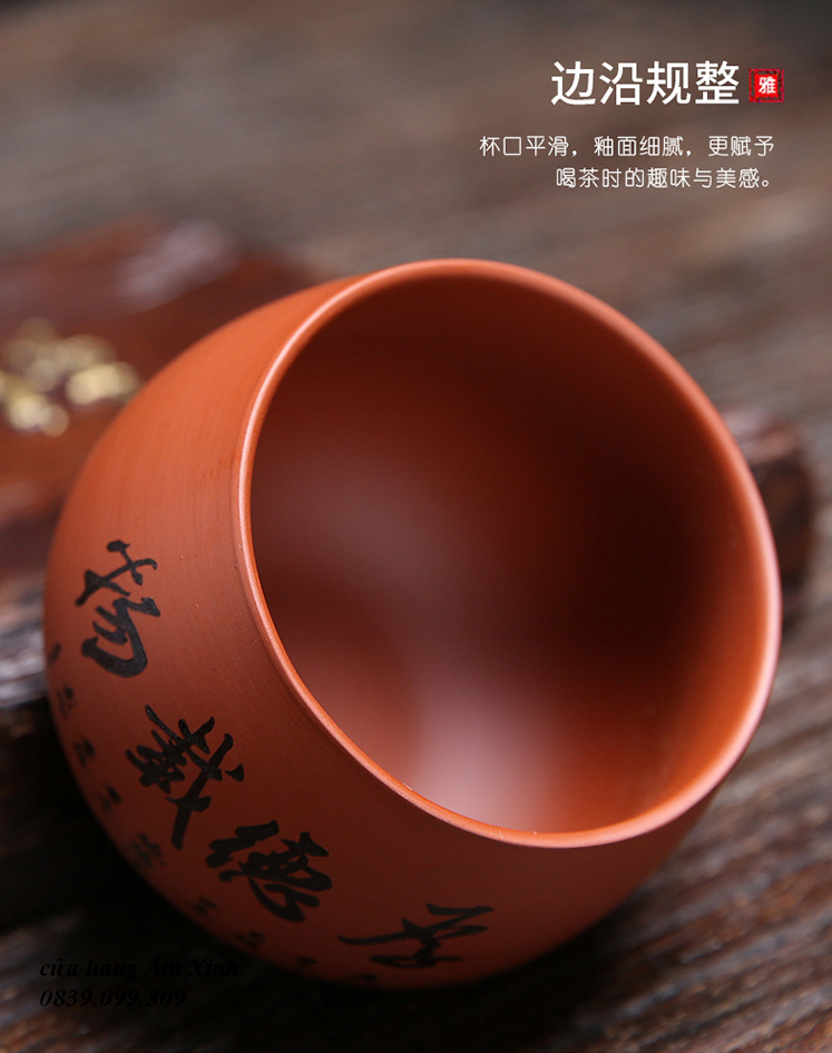 BỘ 06 CHÉN GỐM TỬ SA (KÈM HỘP QUÀ)