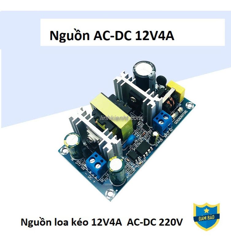Linh kiện Mạch nguồn 12V4A 12v dùng cho loa kéo, nguồn diy loa bluetooth