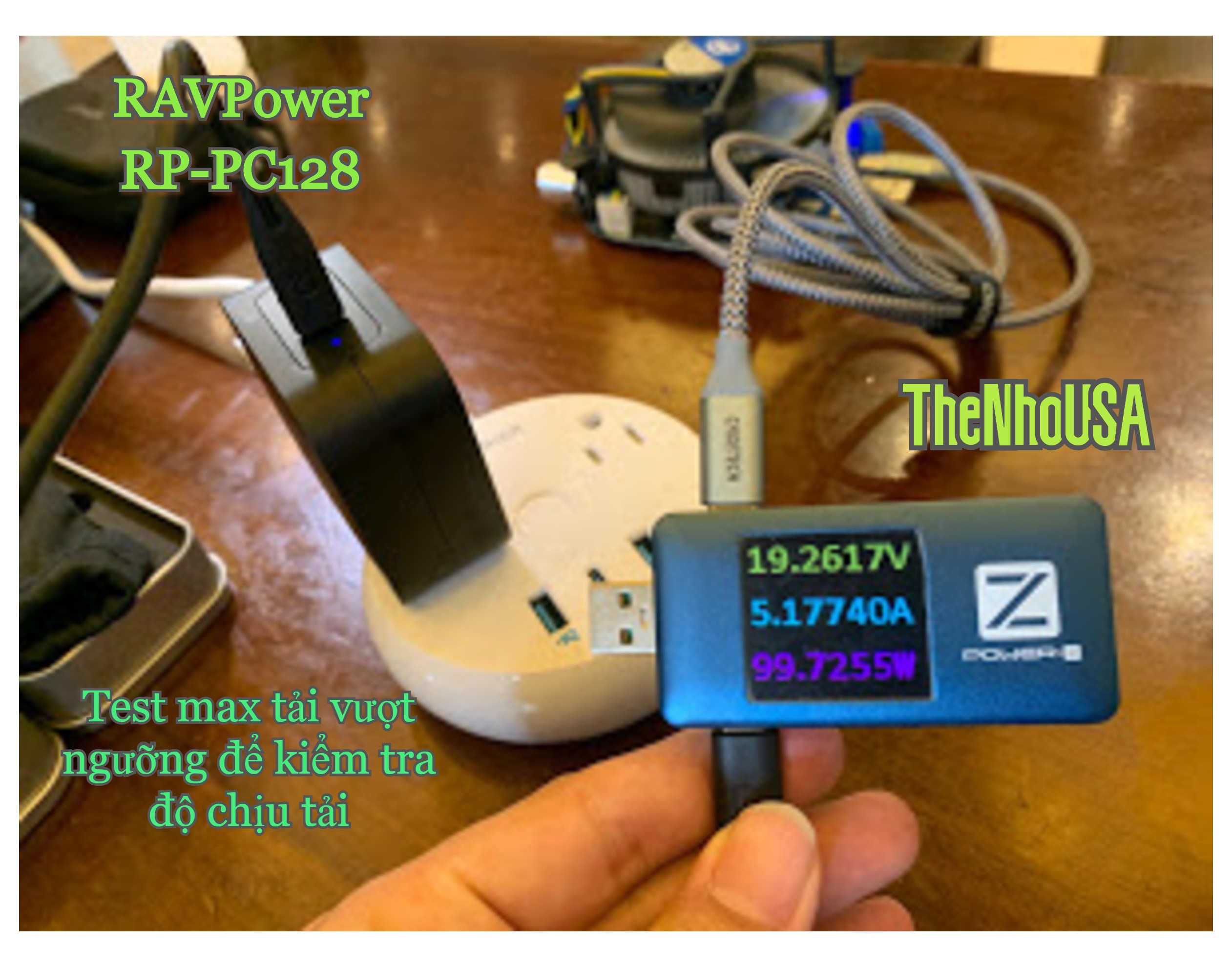 [Nhập LAZSOCIAL100K giảm 15% tối đa 100K]Củ sạc RAVPower 90w - 2 cổng type C (GaN tech) RP - CPCN001