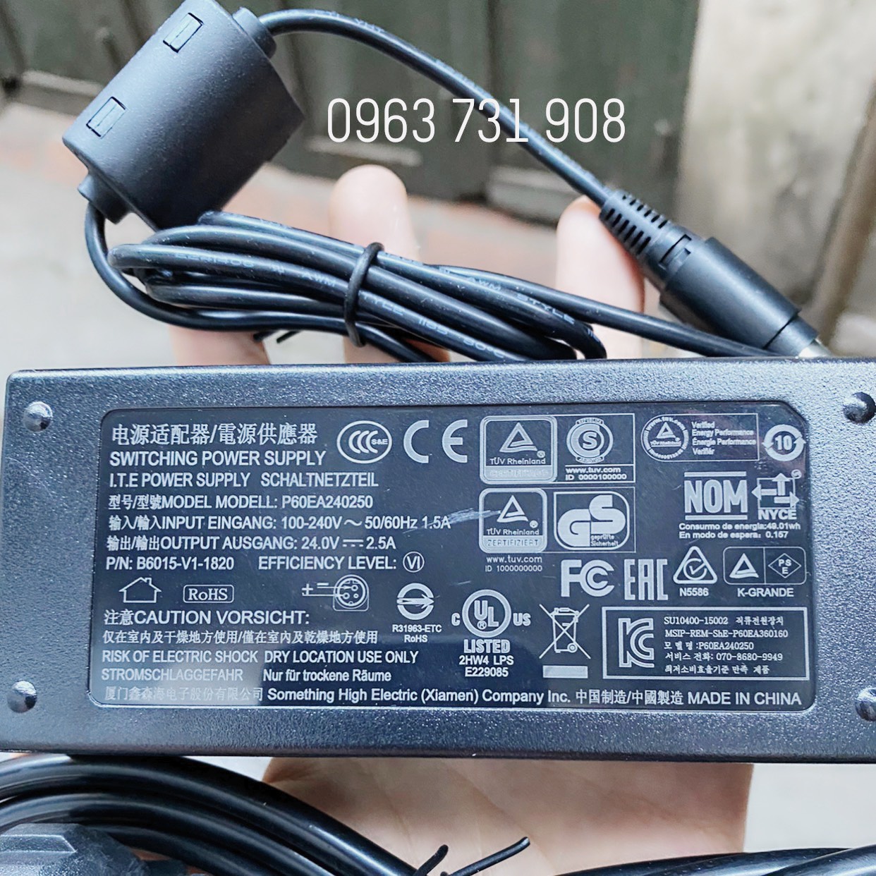 Cục nguồn 24v-2.5a dùng cho máy in hóa đơn xprinter xp-n200h hàng cao cấp