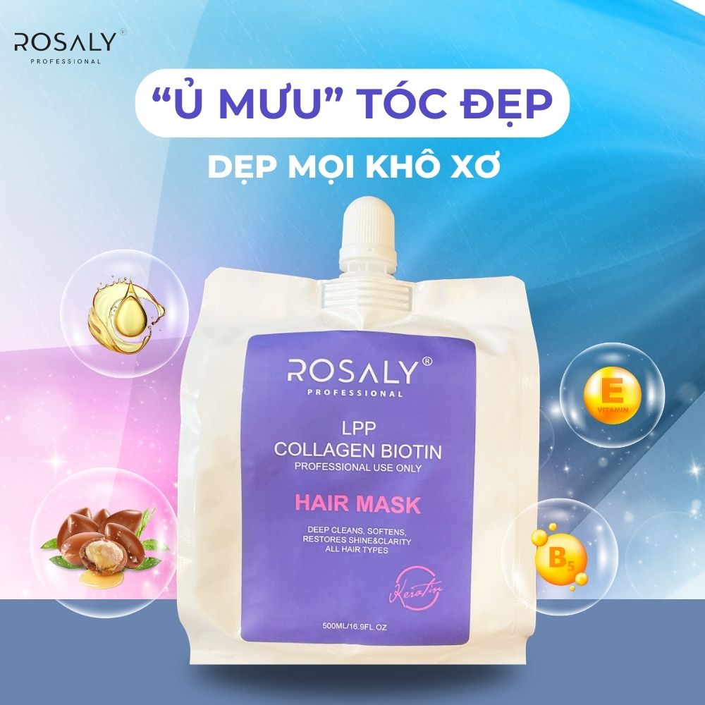 Kem Hấp Ủ Tóc ROSALY LPP Collagen Biotin 500ml