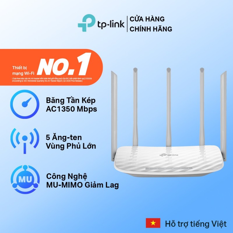Bảng giá Bộ Phát Wifi TP-Link Archer C60 5 Ăng Ten Băng Tần Kép Chuẩn AC 1350Mbps Phong Vũ