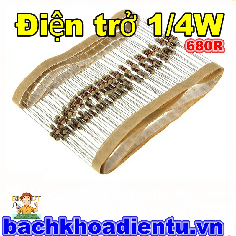 Điện trở 680r 1/4w túi 100c