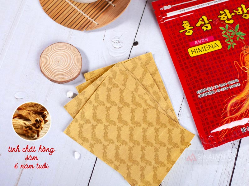 [CHÍNH HÃNG] Cao dán hồng sâm Hàn Quốc Bịch đỏ 20 miếng dán