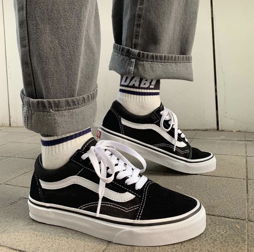 Giày Thể Thao Nam Nữ Sneaker Vans Sọc Trắng - Old Skool Basic
