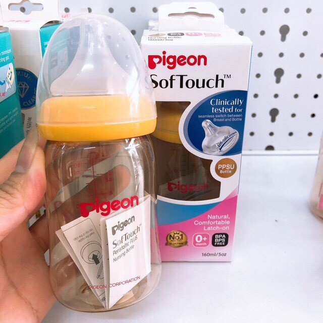 Bình pigeon plus nhựa ppsu 160ml/240ml