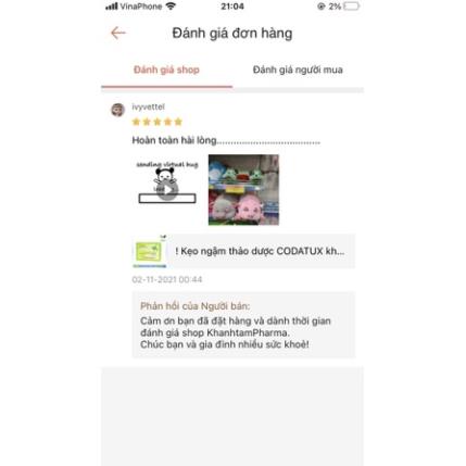 ! Kẹo ngậm thảo dược CODATUX không đường [Hộp 200 viên]