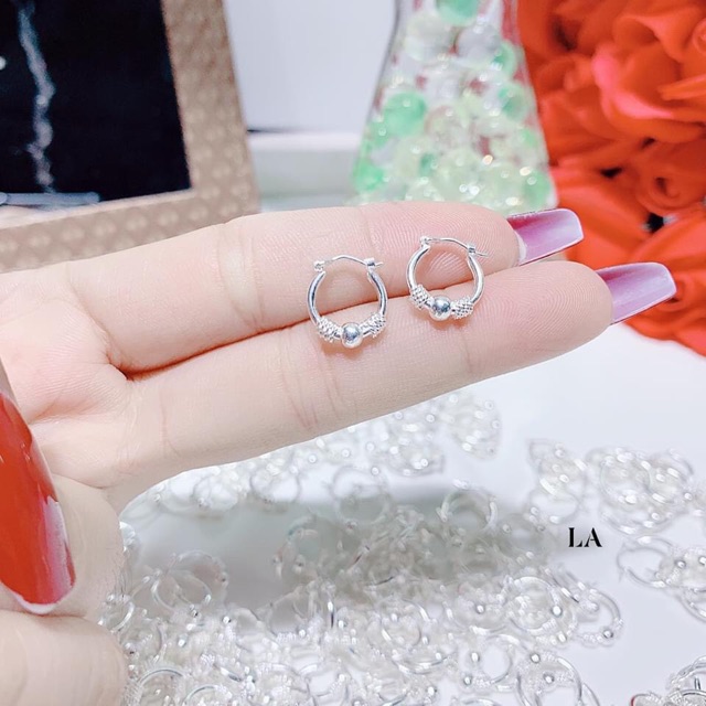 bông tai trẻ em , bạc ta , dày dặn , sáng đẹp