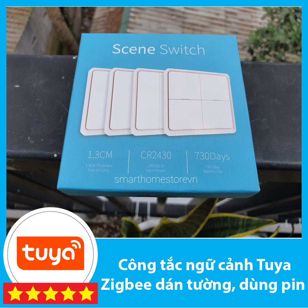 Công tắc ngữ cảnh Tuya Zigbee dán tường, dùng pin