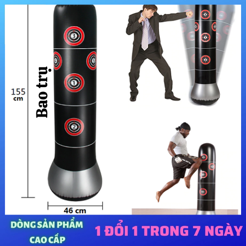 Bao trụ đấm bốc tự cân bằng tại nhà, văn phòng...  Thiết bị tập đấm boxing LOẠI TỐT + Tặng kèm bơm hơi