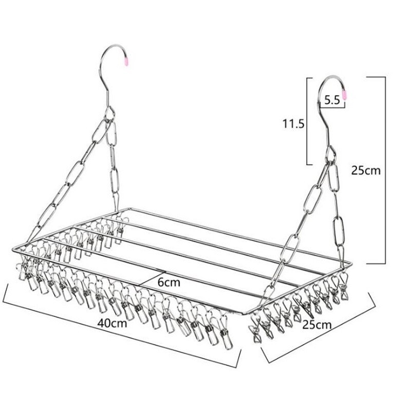 Móc chùm đa năng Inox 304, giá móc phơi giày, vớ