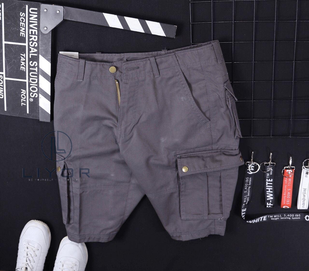 Quần short nam kaki LIYORSHOP quần đùi túi hộp chất vải dày dặn và co giãn thiết kế đơn giản nam tính - QKK005