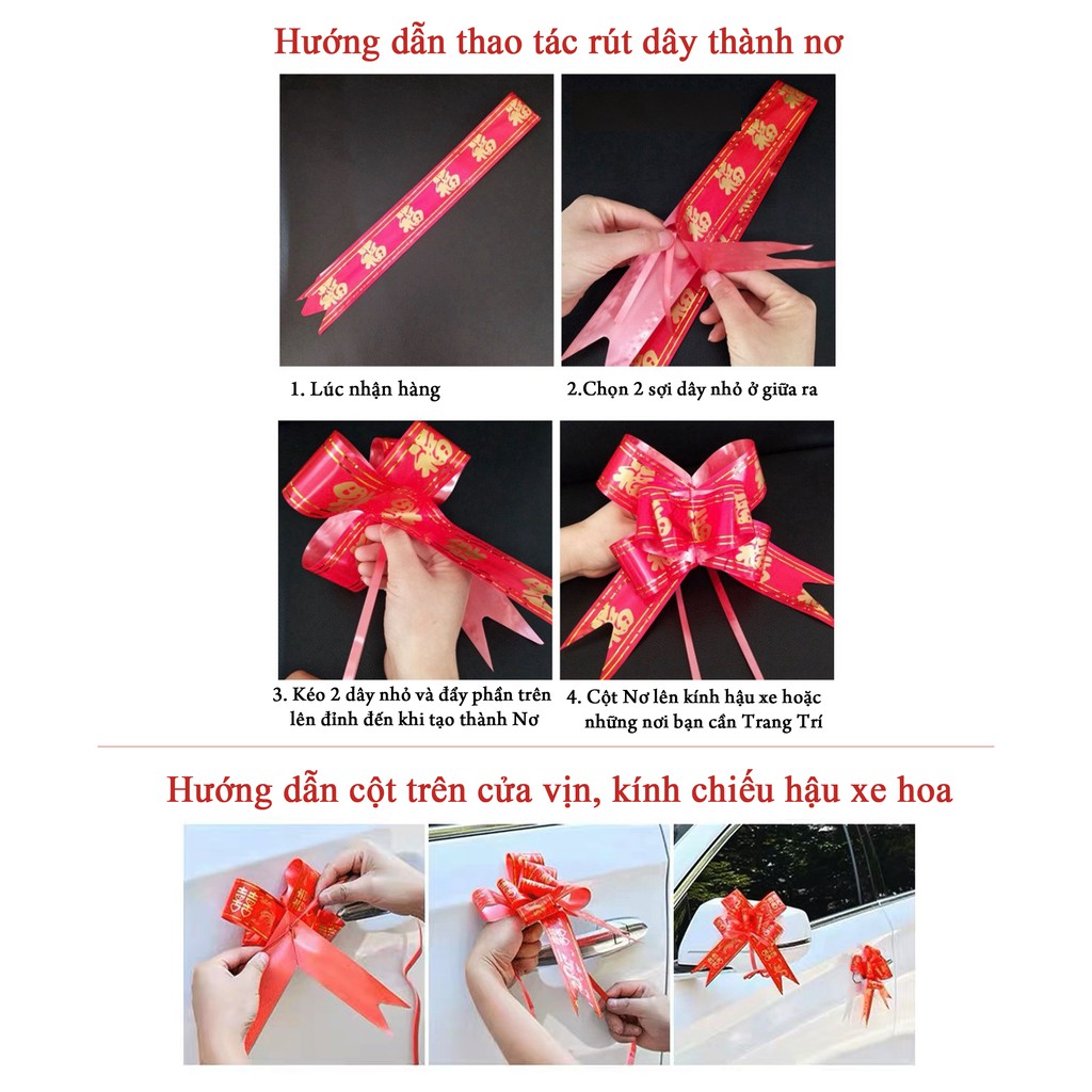 *NƠ RÚT SONG HỶ TRANG TRÍ ĐÁM CƯỚI