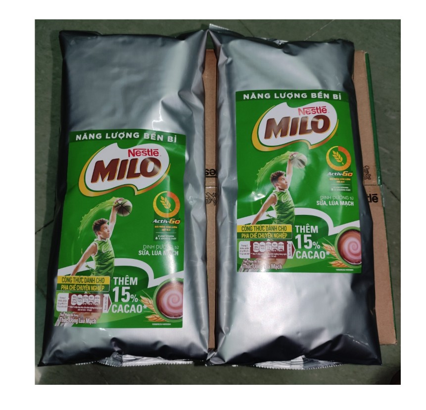 Combo 2 bịch Bột Milo Nguyên Chất 1kg Nestlé - Date T12 2022