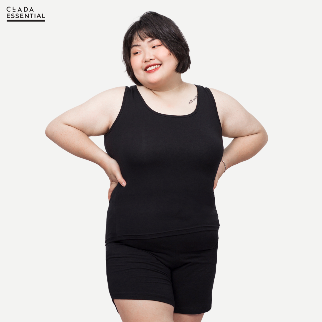 Áo ba lỗ nữ bigsize thương hiệu CLADA - Đen