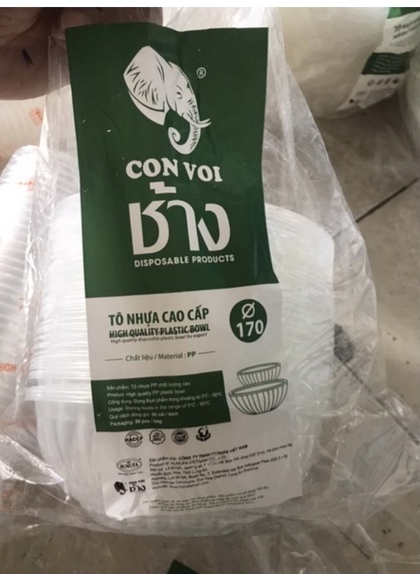 combo tô/chén nhựa dùng 1 lần