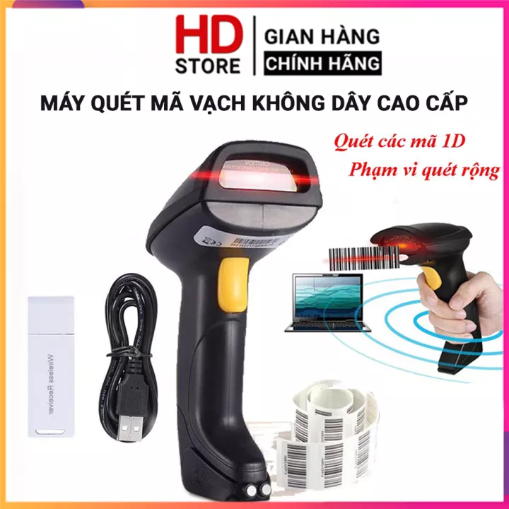 Máy quét mã vạch Qrcode, Đầu đọc mã vạch Barcode Qrcode dùng trên máy tính, Máy bắn mã vạch không dây kết nối Bluetooth/ USB/ Có dây dùng trên Máy tính