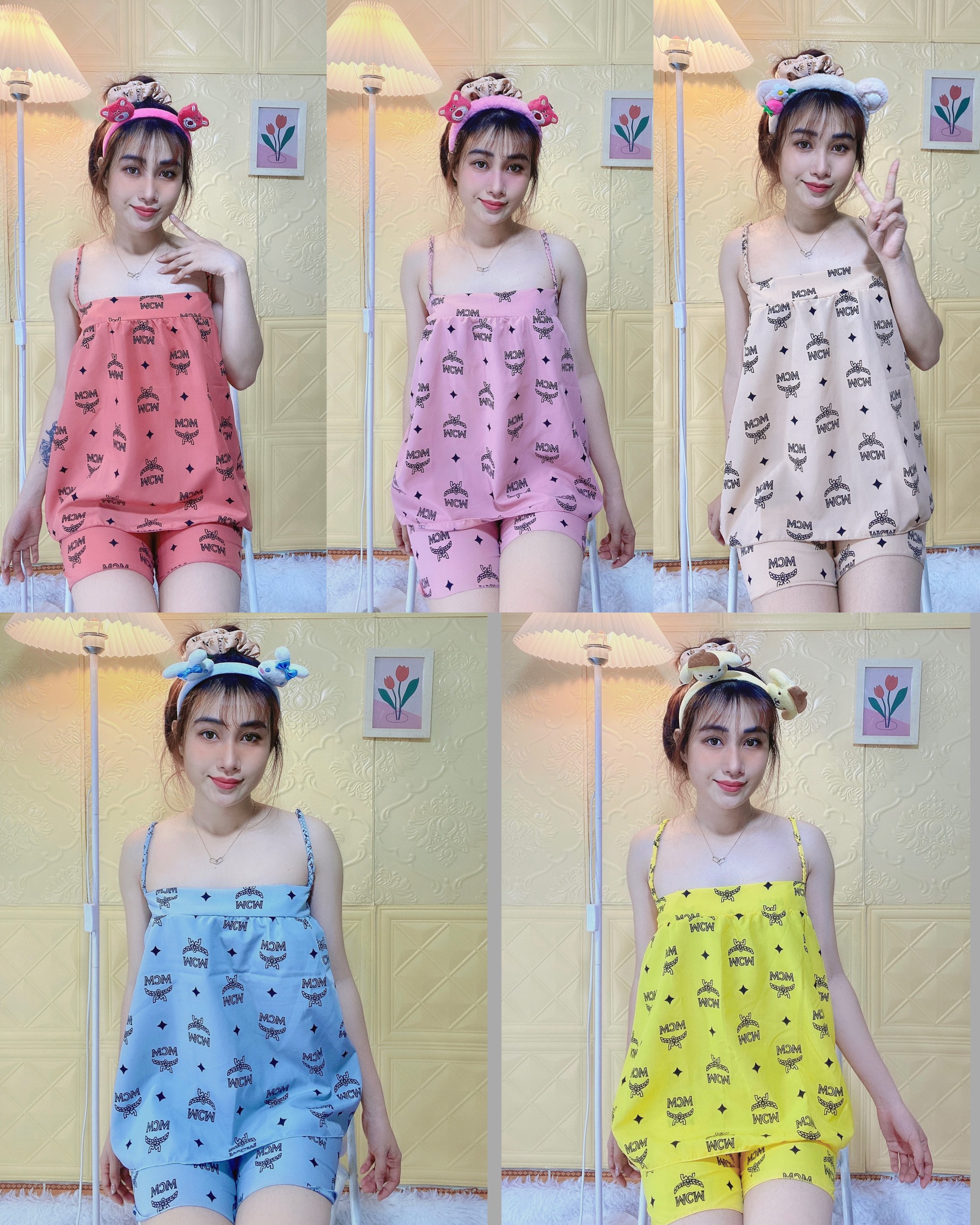 Đồ ngủ nữ sexy áo 2 dây bính quần đùi freesize từ 40 < 55kg