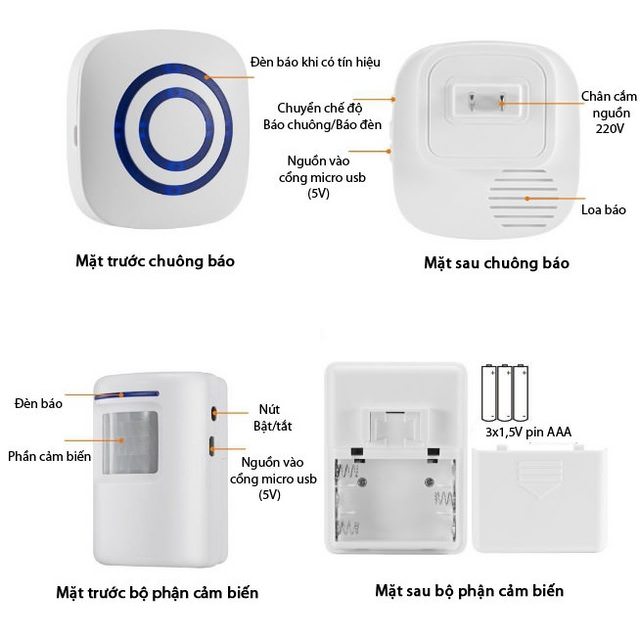 Chuông báo khách tự động không dây