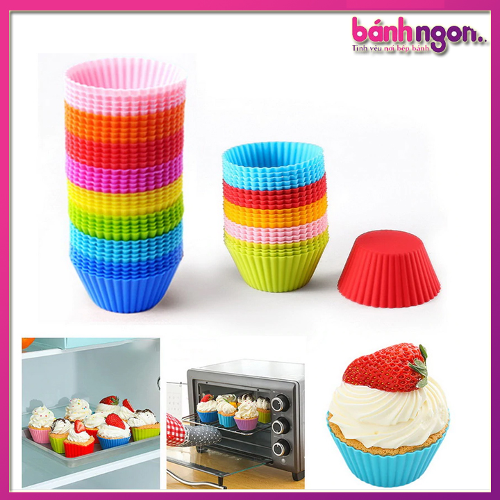 Bộ 3 Khuôn Muffin Silicon Chịu Nhiệt Làm Bánh Cupcake