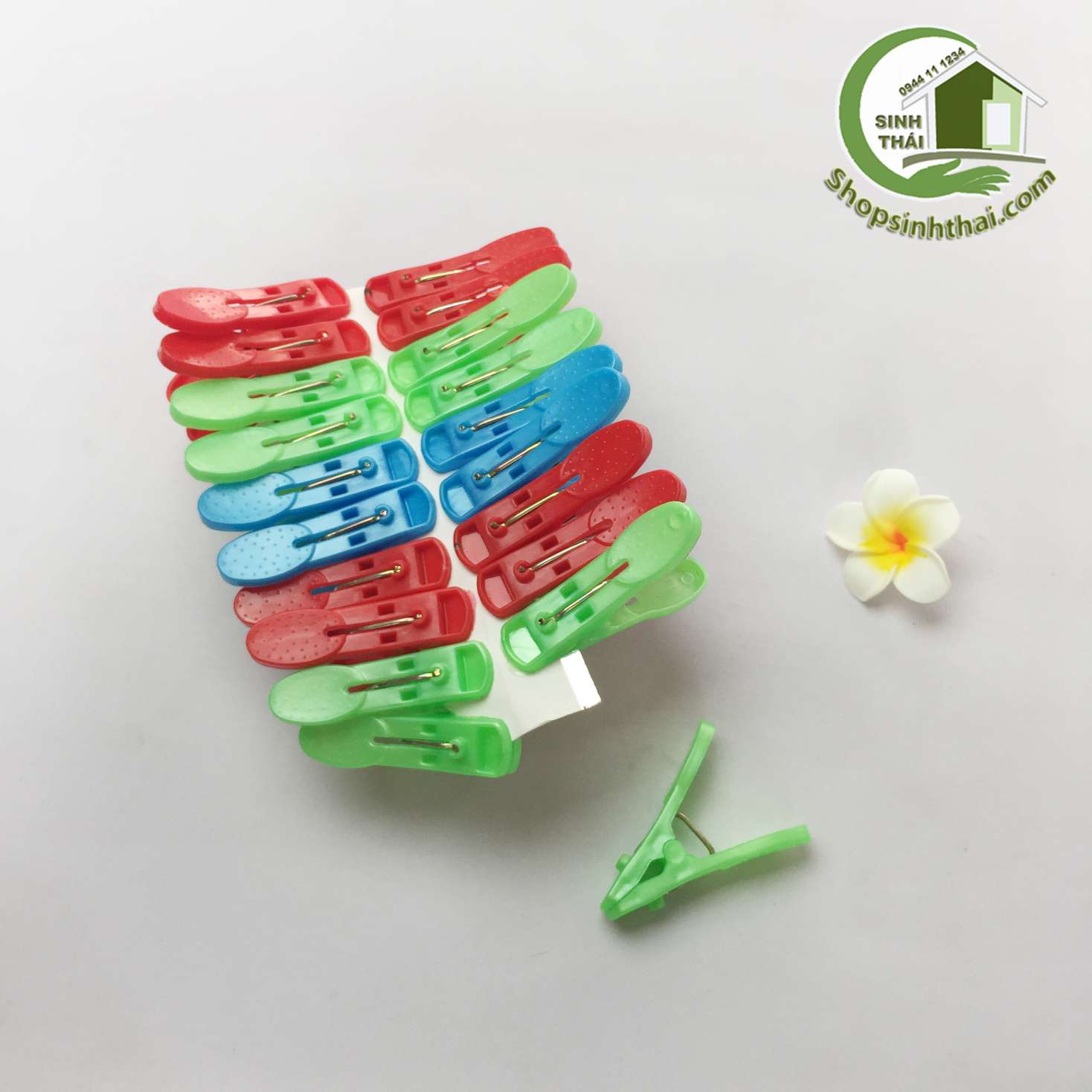 [HCM]Vỉ 20 kẹp quần áo nhựa loại lớn dày chắc chắn