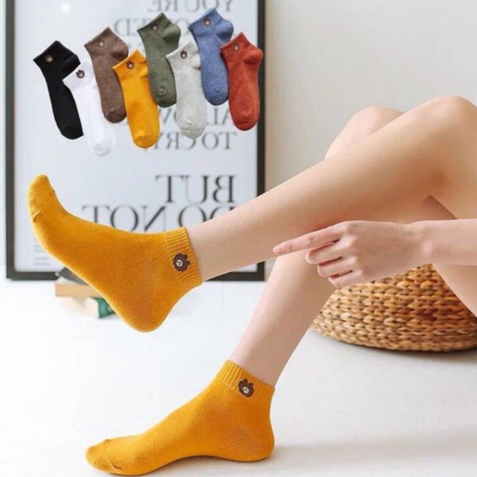Combo 5 đôi tất gấu cổ ngắn cho bạn nữ