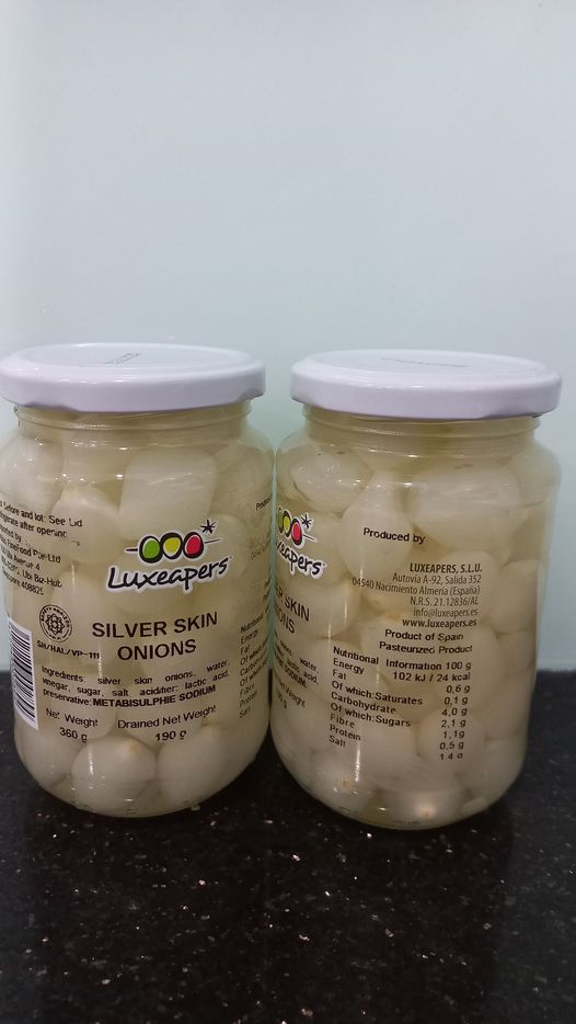 CỦ HÀNH NHỎ NGÂM GIẤM. Fragata Onions Pickled 360gr.Best before:2027