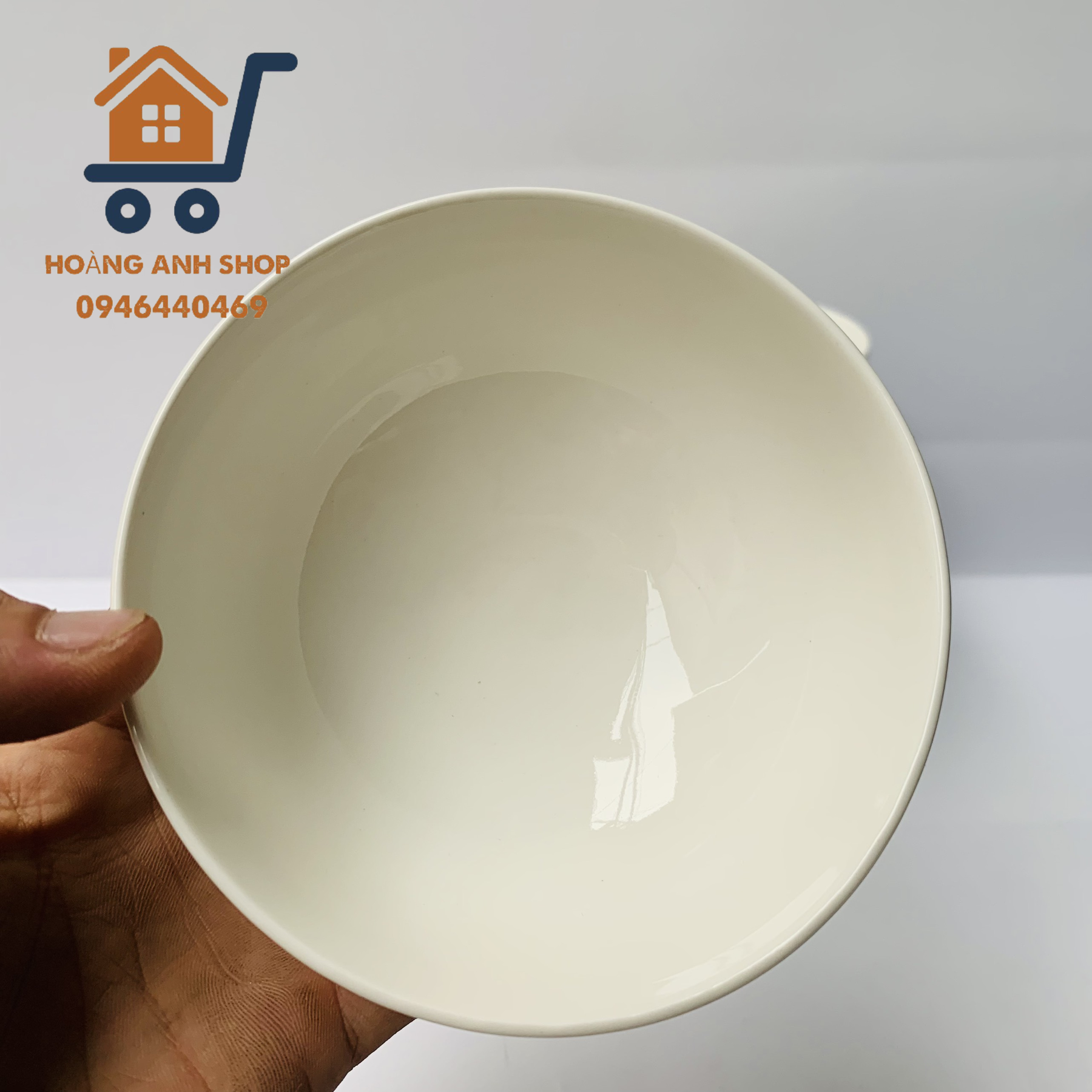 Bộ 10 Chén Sứ (Bát Sứ) Trắng Trơn - Tráng Men Cao Cấp - Chén Sứ, Chén Cơm, Bát Ăn Cơm