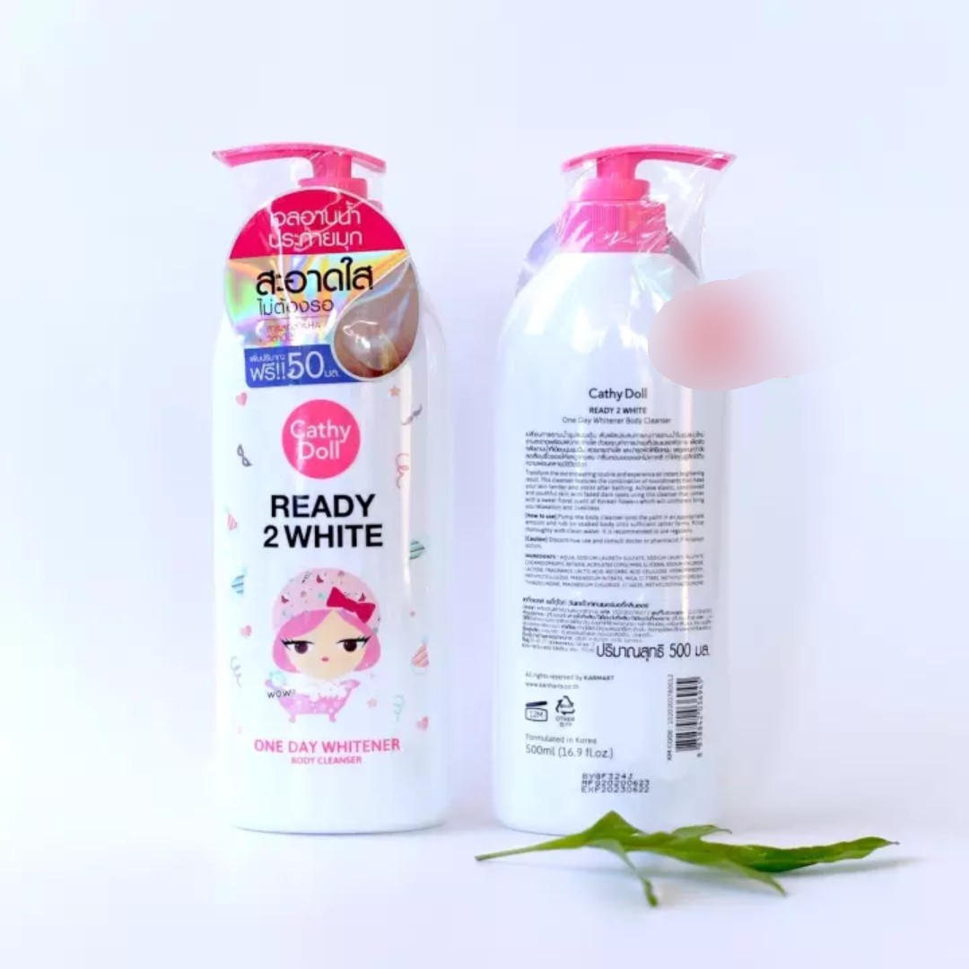 Sữa Tắm Trắng Da Cathy Doll Ready 2 White Búp Bê 500ml Chính Hãng Thái , Sạch Sâu , Trắng Sáng Da