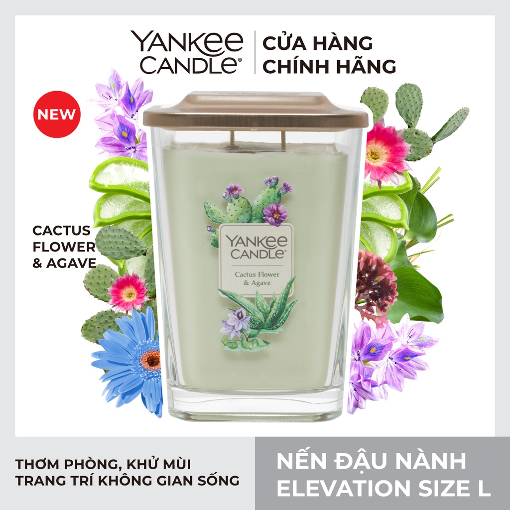 Nến Ly vuông Elevation nến thơm Yankee Candle (Size L 553g)