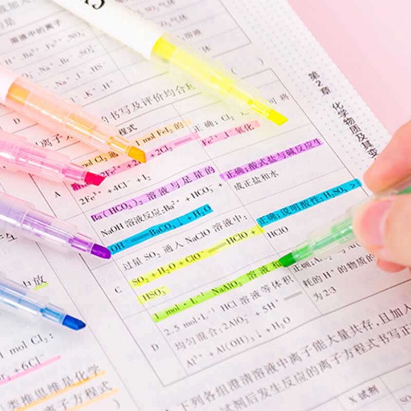 Set 6 Bút Dạ Quang Highlight 2 Đầu Tiện Lợi [4628]