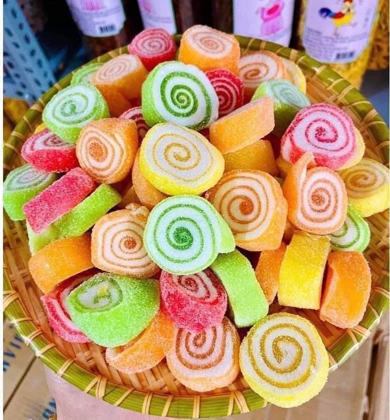 1kg Kẹo dẻo xoắn ốc - kẹo dẻo trái cây - Bánh kẹo Tết