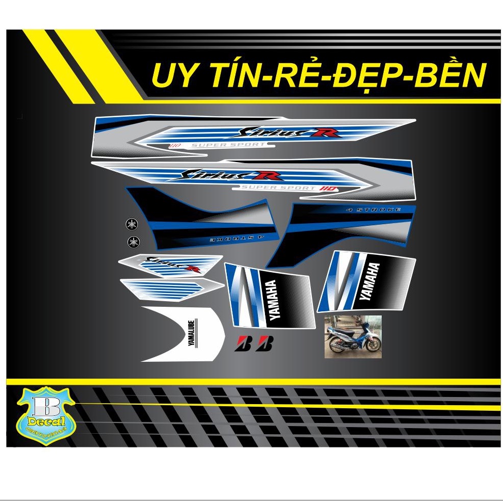 Tem rời Sirius R trắng yếm xanh