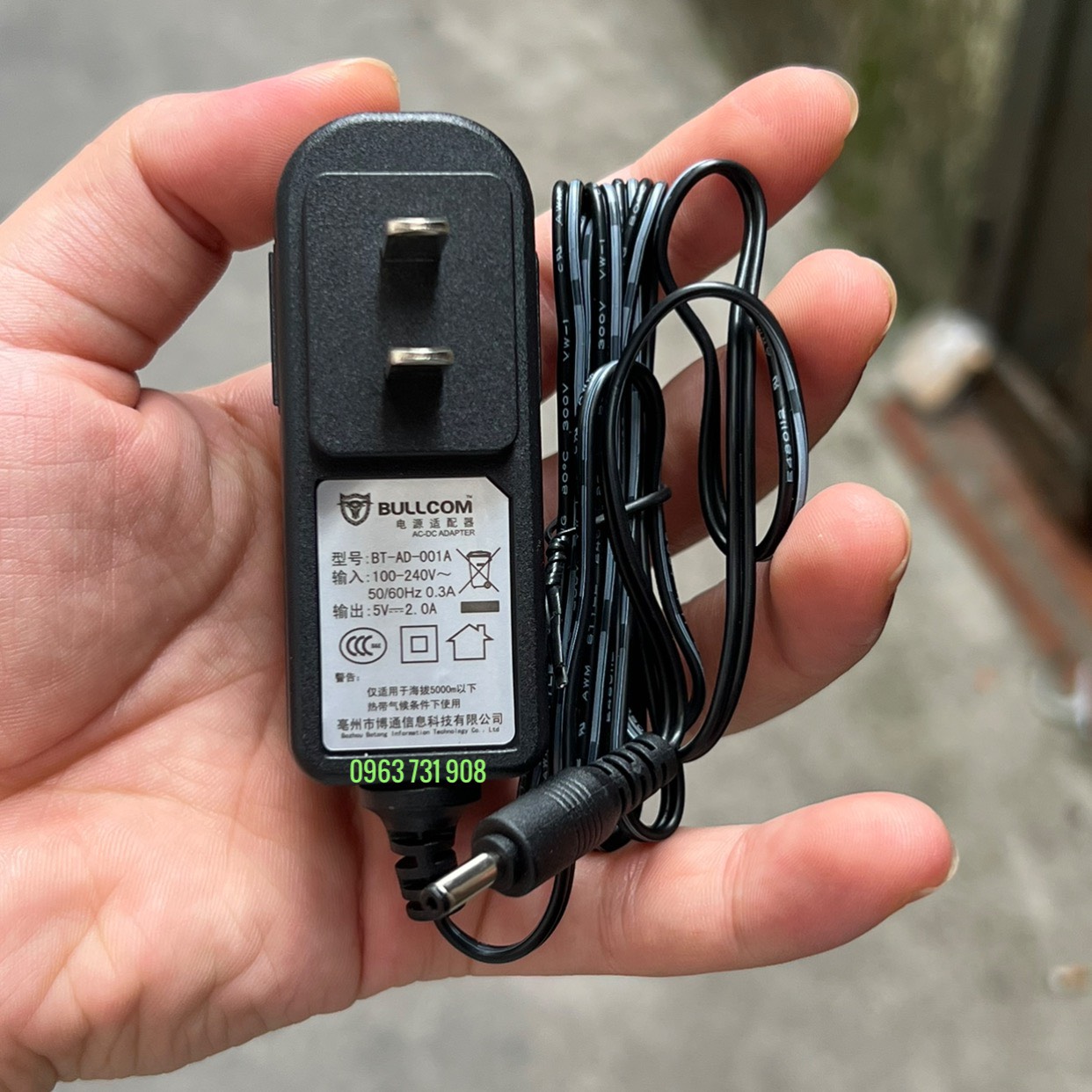 Nguồn Adapter 5V-2A Chân Nhỏ chuẩn FPT phân phối chân cắm kim nhỏ 3.5 x 1.35 mn