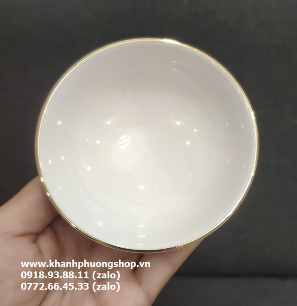 chén chấm sứ minh long viền chỉ vàng - chén chấm sứ minh long