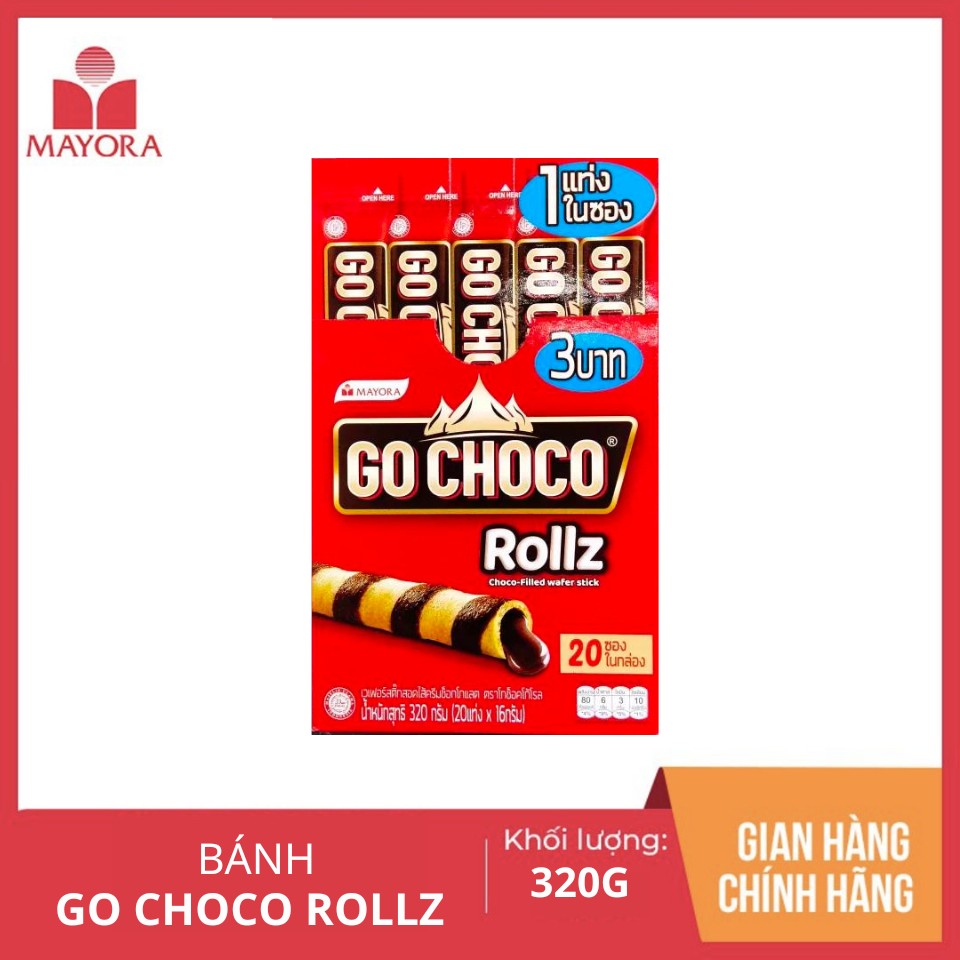 Bánh quế Go Choco Rollz 320g