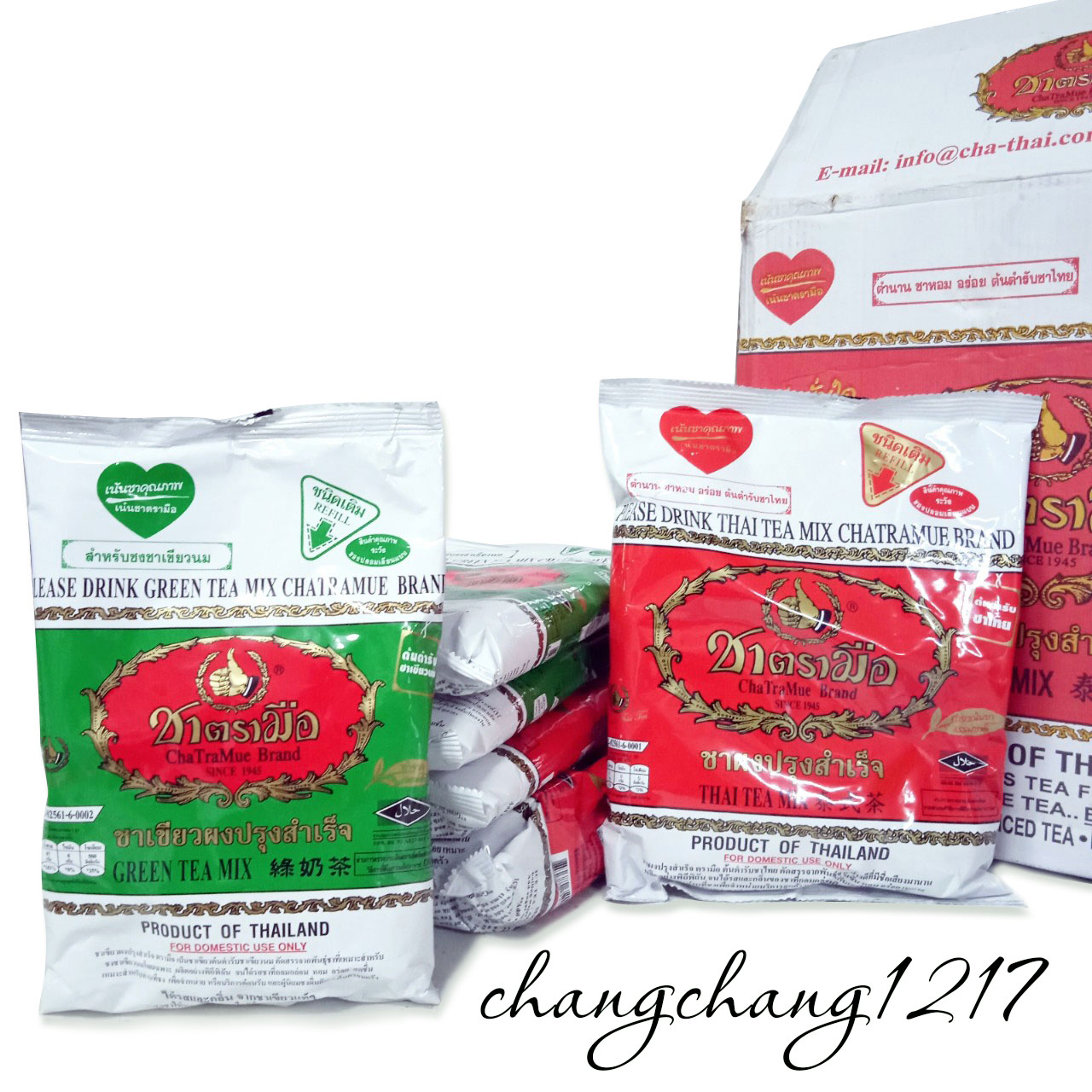 Trà Thái Xanh Green Tea Powder ChaTraMue Brand Gói 200gr (Ko tem)