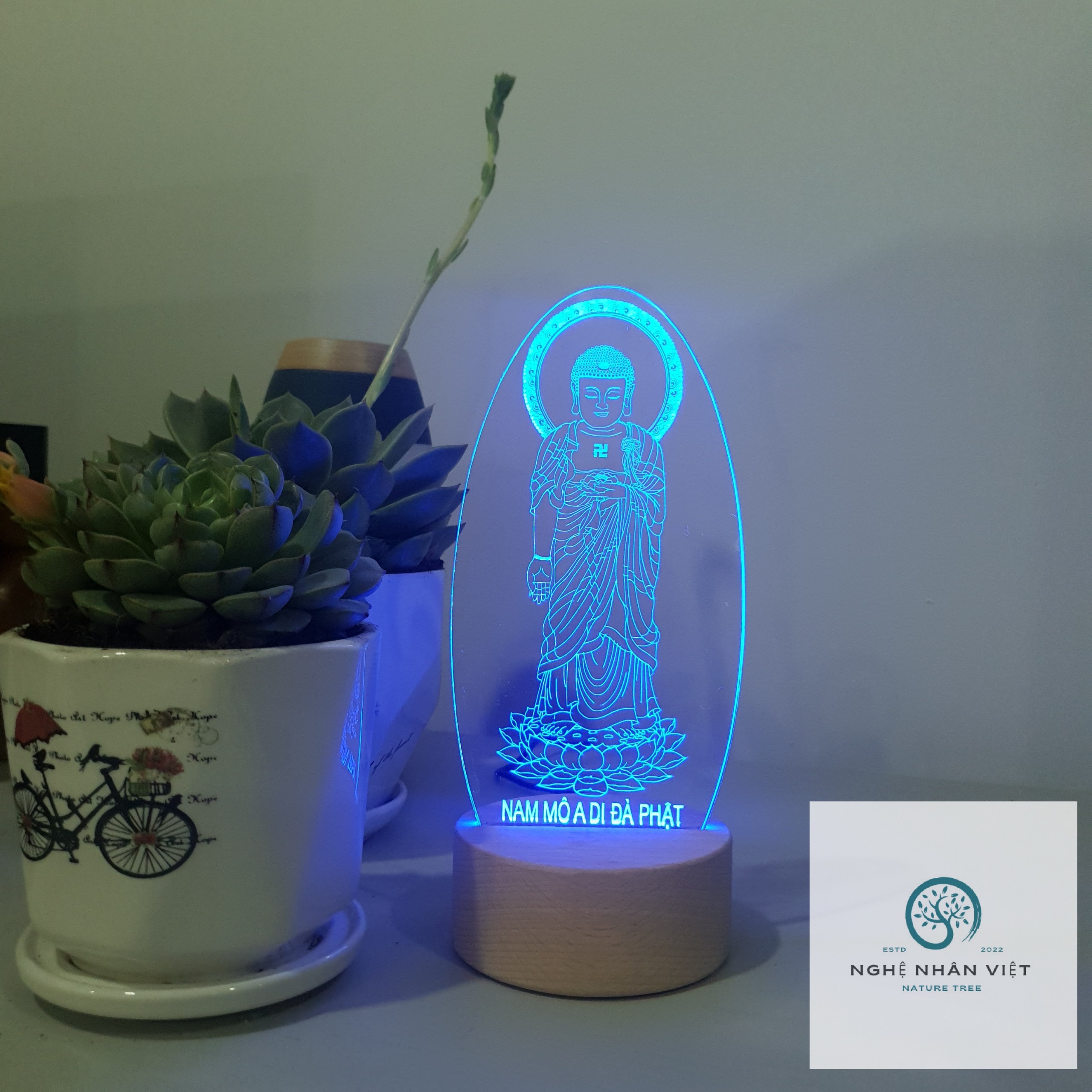 Đèn 3d Phật A Di Đà Đứng