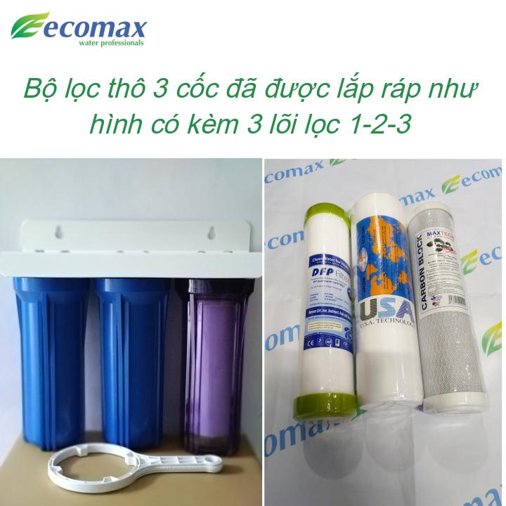Bộ lọc thô - bộ 3 cốc lọc nước - máy lọc nước mini - bộ lọc nước 3 cấp